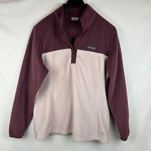 Columbia Maroon and Pale Pink Fleece Jacket